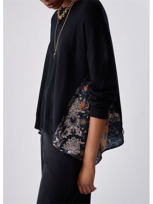 Maglia con inserti in raso LIU JO | WF6290MA16R/L9519